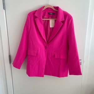 Missguided oversized pink blazer